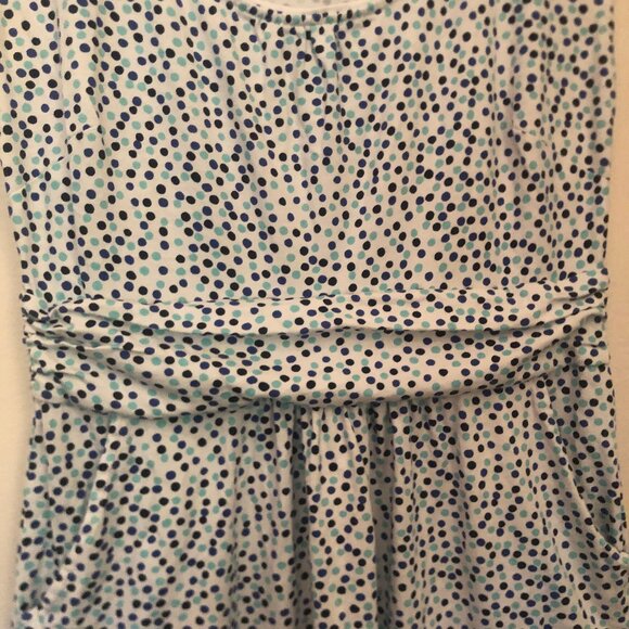 Boden Margot shift dress w/ pockets--white w/ blue polka dots sz 6P - Picture 8 of 12